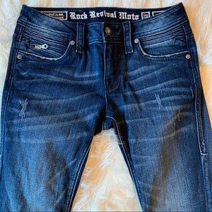 Rock Revival Moto Velma Jeans, Size 26